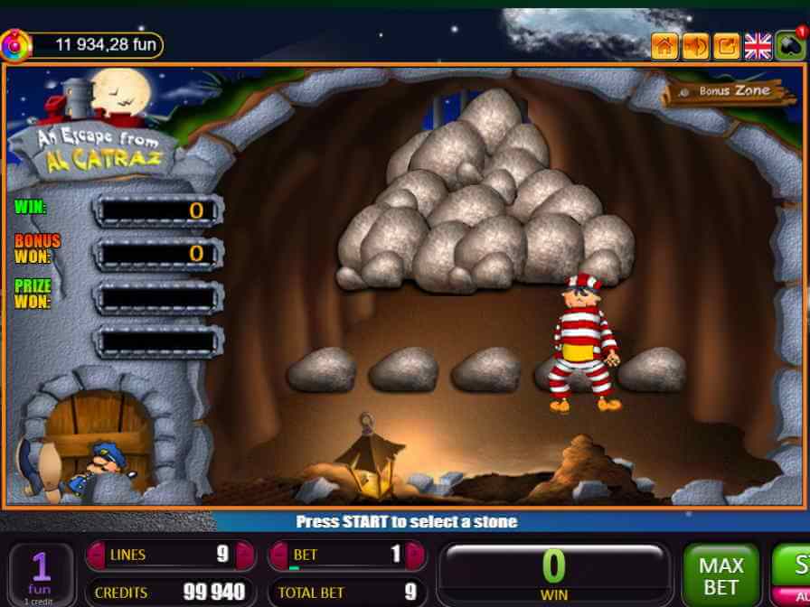 При правильном выборе камней игрок покинет Алькатрас очень богатым человеком Бнусный раунд в игре An Escape from Alcatraz